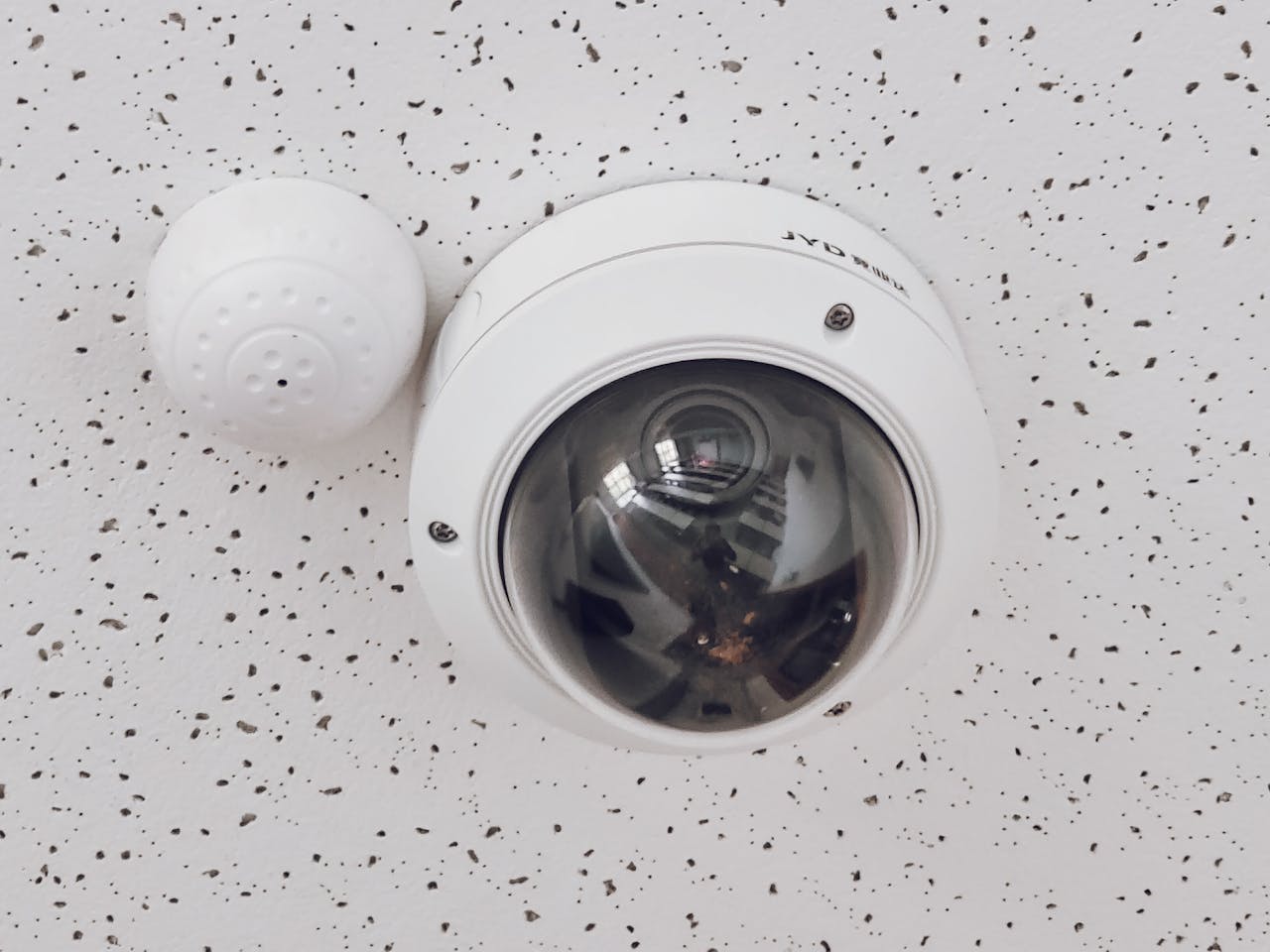 A Round White Cctv Camera